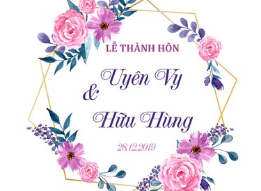 Biệt thự hoa hồng vàng bảng tên đám cưới vector chất lượng 