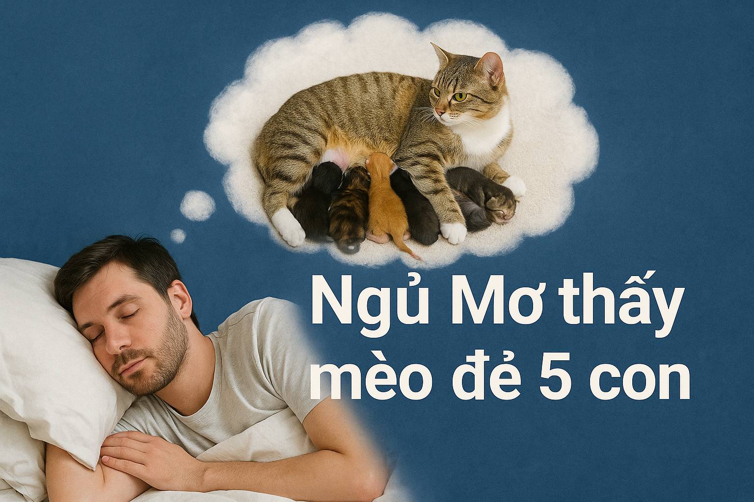 Mơ thấy mèo đẻ 5 con là điềm gì? Đánh số mấy?