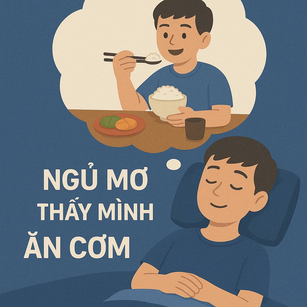 Nằm mơ thấy "mình ăn cơm" là điềm gì, đánh con số nào?