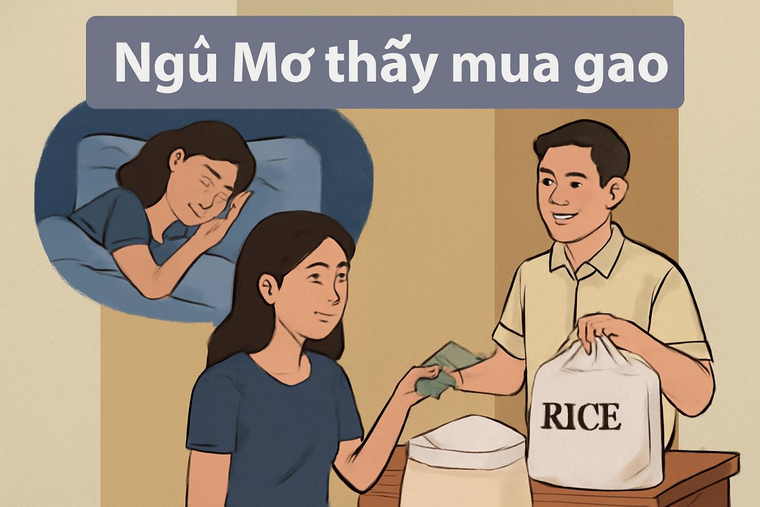 Mơ thấy mua gạo là điềm gì? Đánh số mấy?