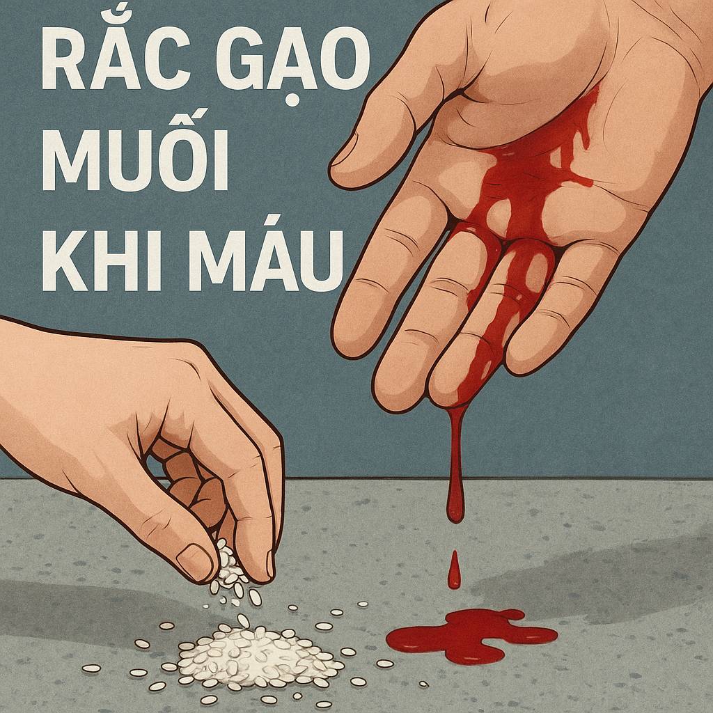 Mơ thấy rắc gạo muối khi máu là điềm gì? Đánh số mấy?