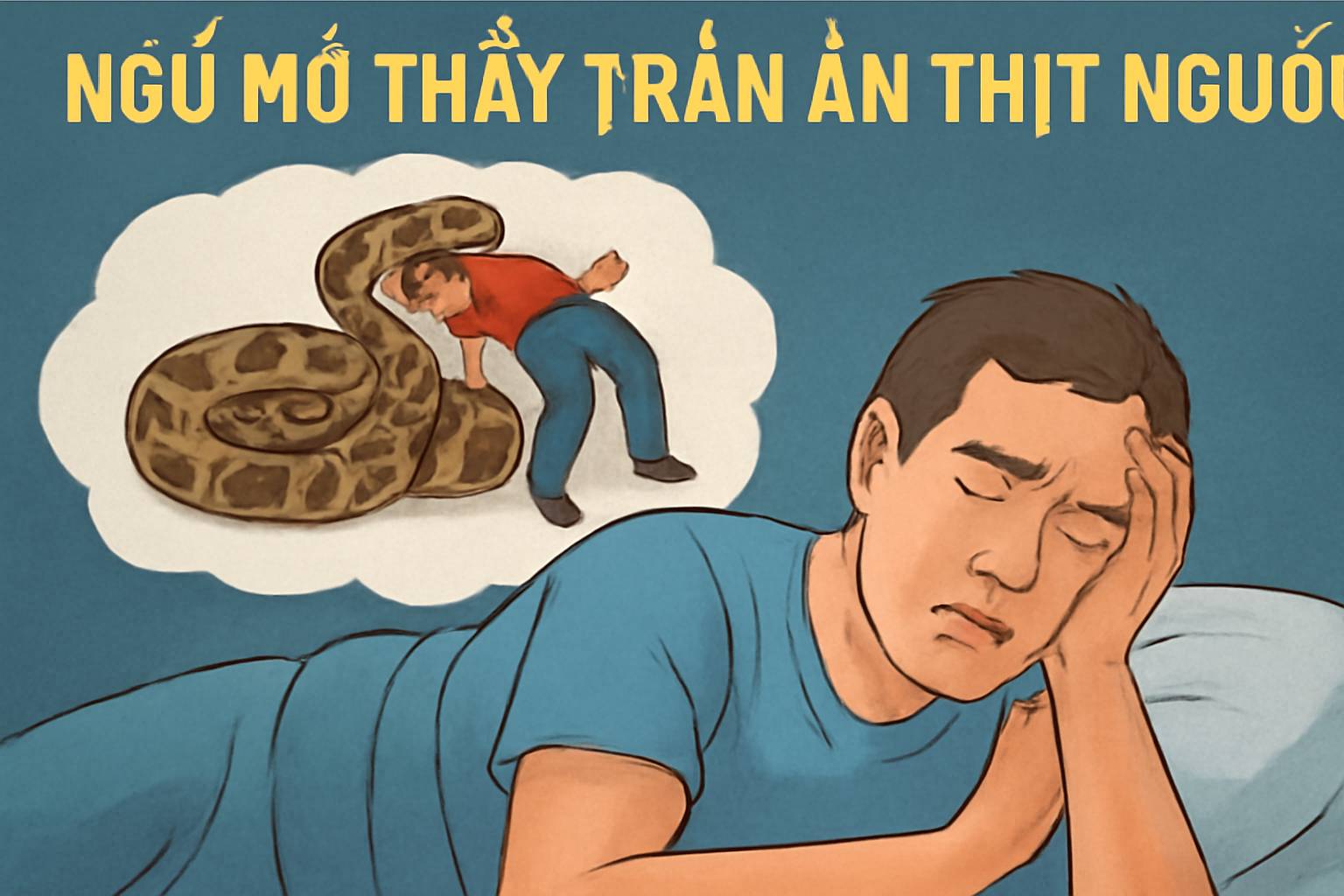 Mơ thấy trăn ăn thịt người là điềm gì? Đánh số mấy