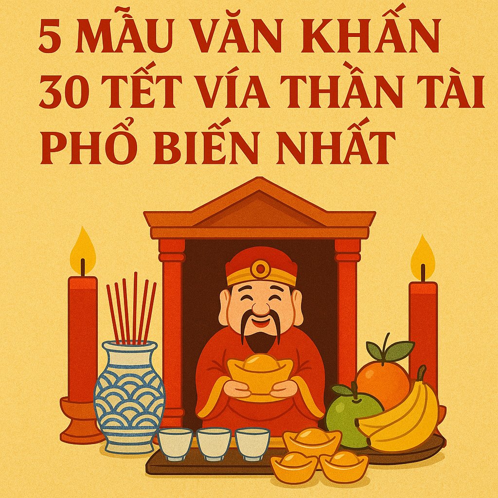 5 mẫu Văn khấn 30 tết Vía Thần Tài 2026 phổ biến nhất