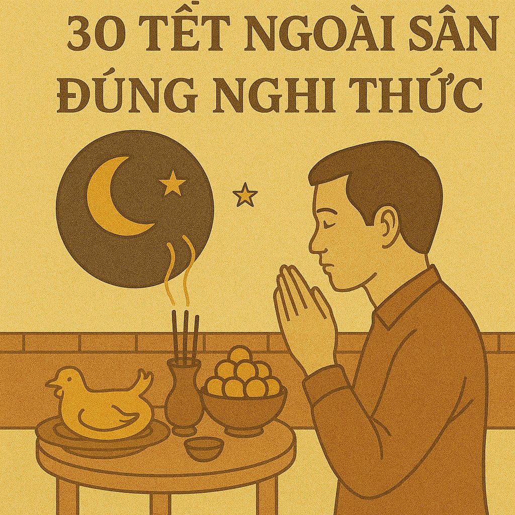 Văn khấn 30 Tết ngoài sân đón năm mới 2026 Bính Ngọ phổ biến #1