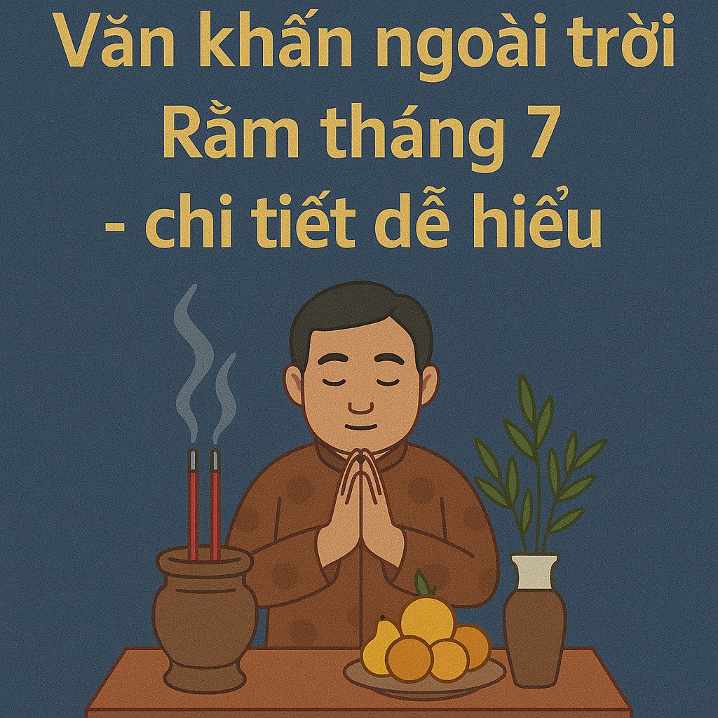 Văn khấn ngoài trời Rằm tháng 7 - 2026 chi tiết dễ hiểu
