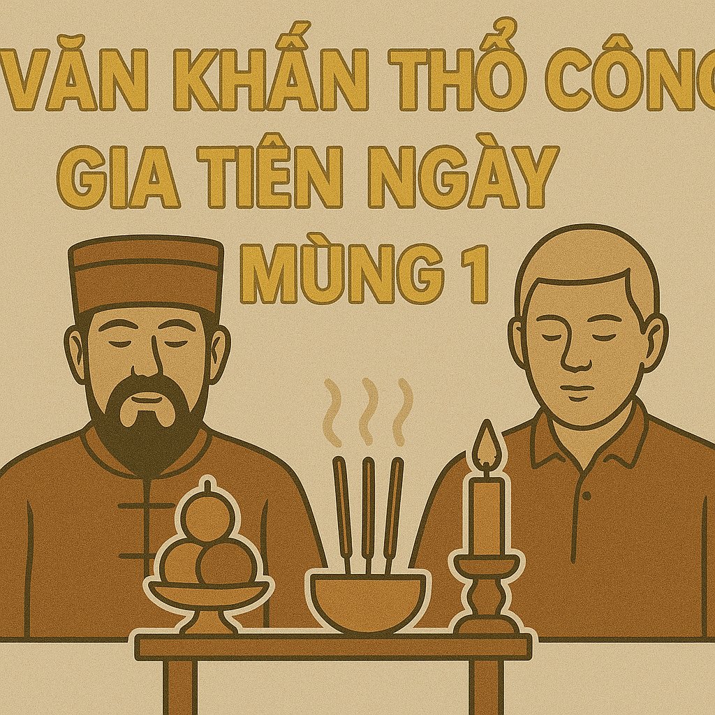 Văn khấn thổ công gia tiên ngày mùng 1 2/2026 tham khảo Sách NXB