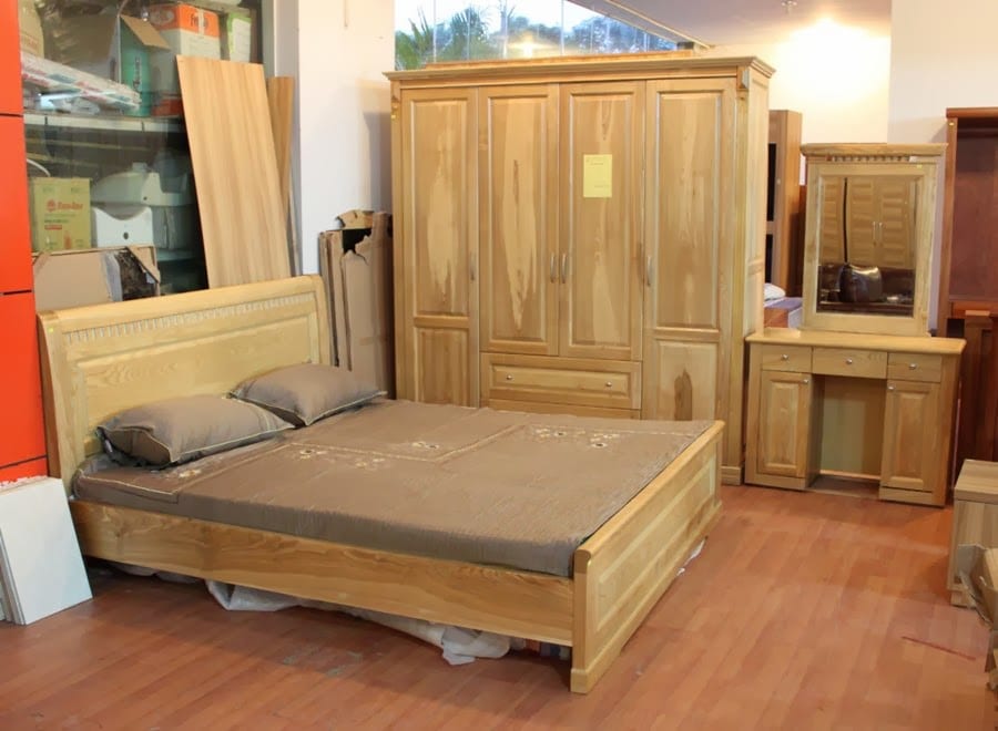 Bộ giường tủ cưới gỗ giá rẻ chất lượng cho vợ chồng trẻ